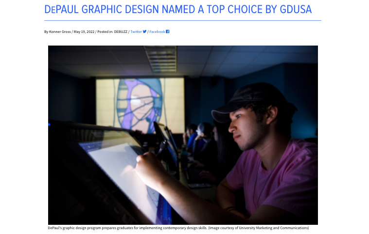 DePaul Graphic Design Named a Top Choice by GDUSA