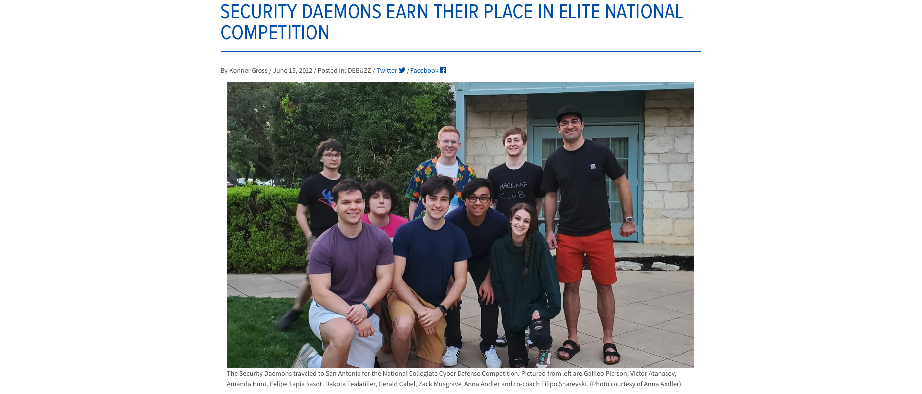 Security Daemons Earn Their Place in Elite National Competition