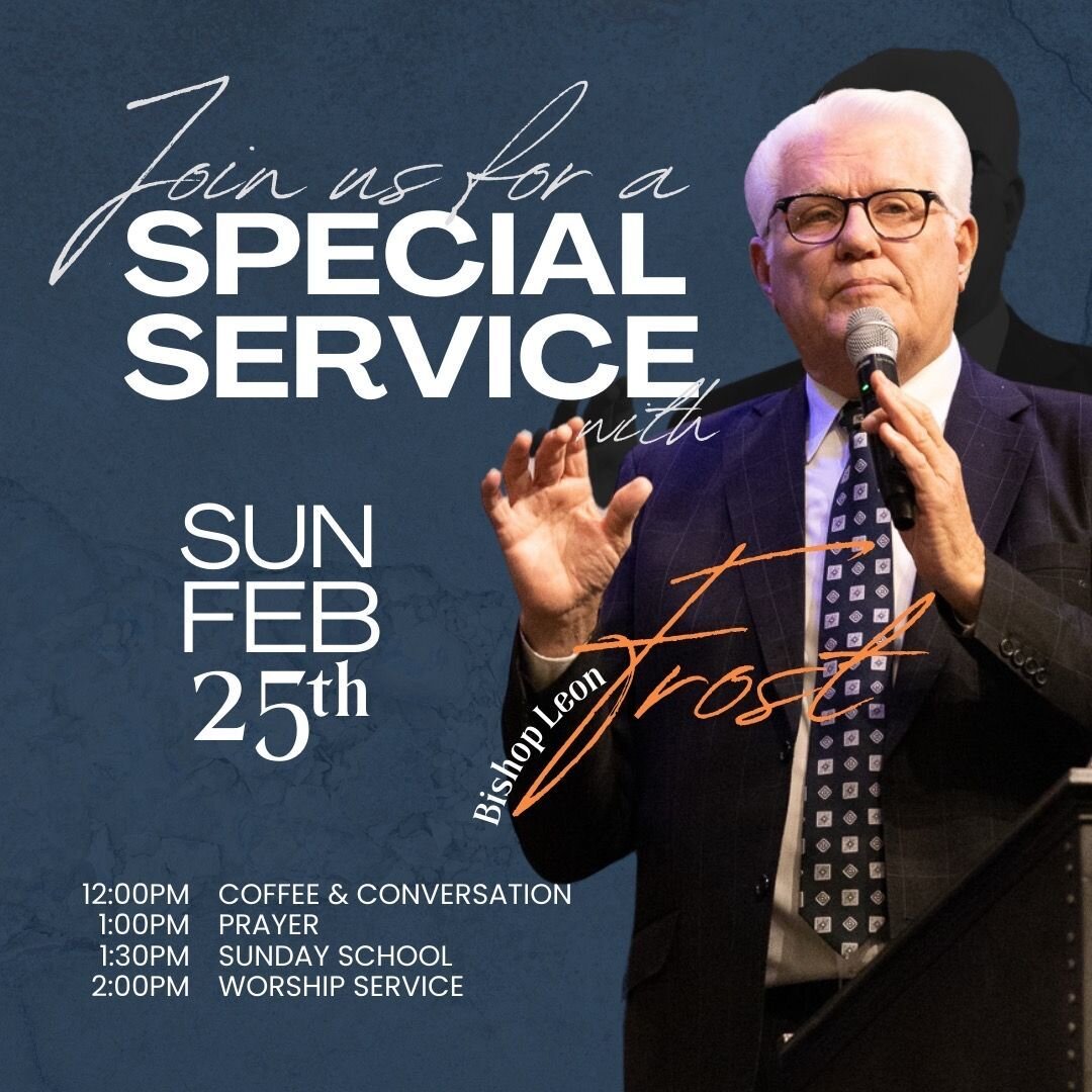 Mark your calendars for this special service with our Bishop!