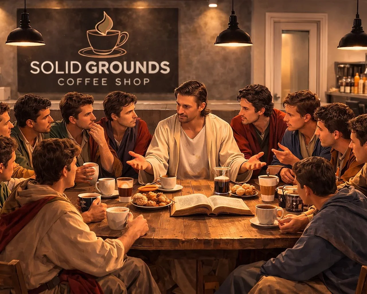 Some of the best conversations in the Bible happened around a table.
Ours usually happen around coffee before church. ☕️

Join us at the Solid Grounds Coffee Shop before service this Sunday at 12:00 PM.
Because discipleship is better with caffeine.

