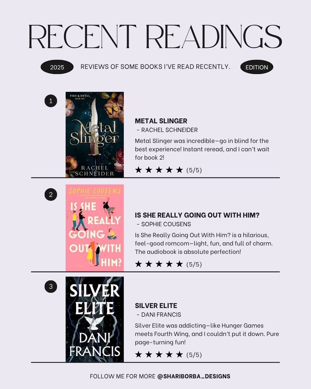 Plot twist! 📚

Starting a little series where I share books I actually gave 5 stars&mdash;no meh reads here, just the ones that made me stay up too late or walk a few extra miles just to keep listening.

Still an art + design account, don&rsquo;t wo