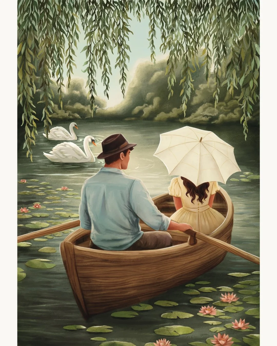 Hi friends. Joining back in the #lovebirdsartchallenge2026 week 3 with the prompt &ldquo;swans&rdquo; :) When I think swans, my mind immediately goes to a romantic canoe ride on a pond with weeping willows.. or maybe I&rsquo;m just watching too much 