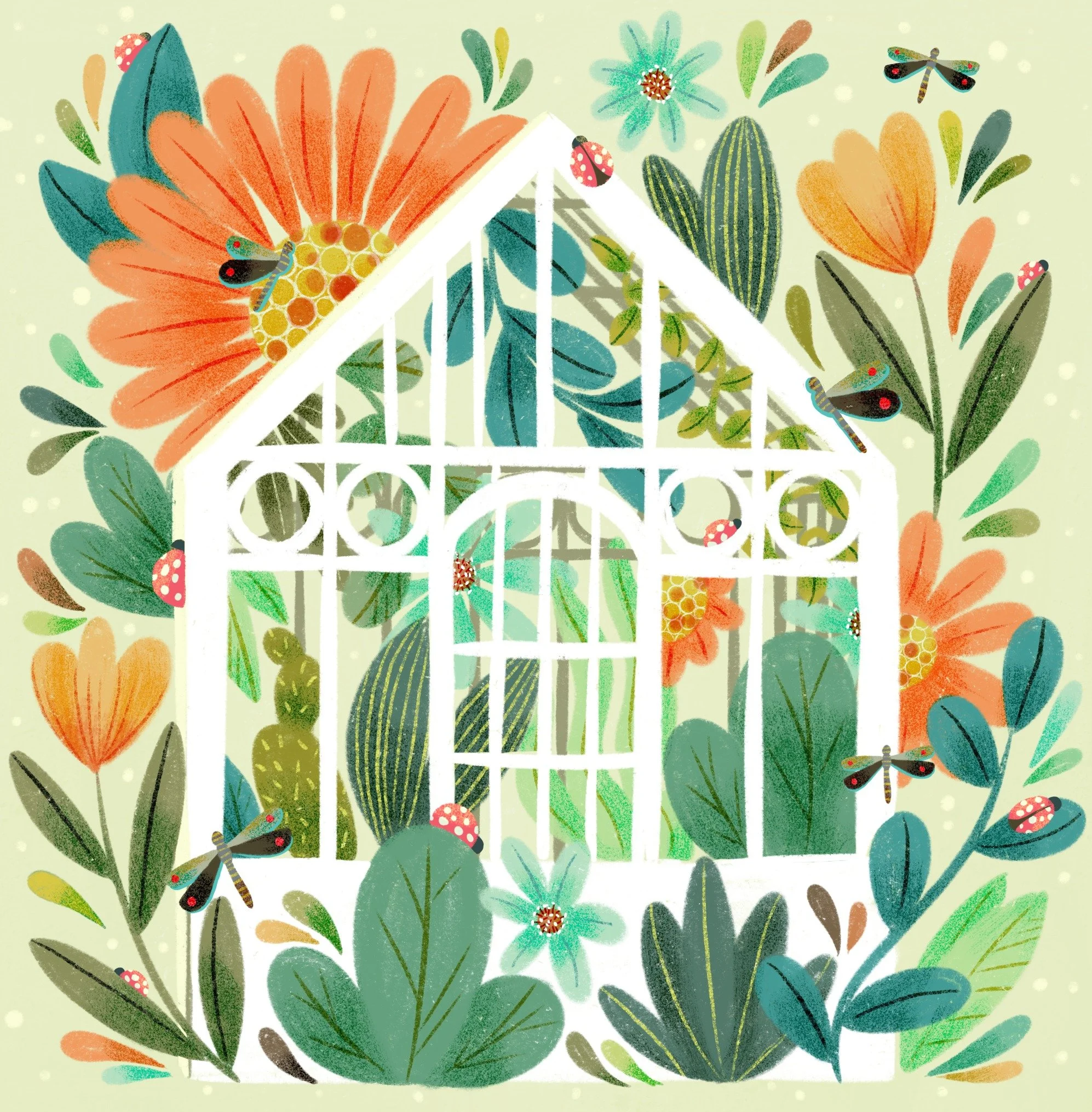 Hi friends :) Today I am sharing a piece that started as an art challenge a few years ago and was also turned into a diamond painting kit with @munimadeshop  last year. It&rsquo;s titled, Blooming Greenhouse. 🌿🌸

As of today there are still a few a
