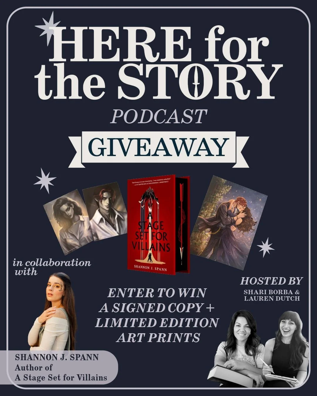 It&rsquo;s GIVEAWAY TIME 💫

ICYMI, we had the absolute honor of chatting with NYT Bestselling author @shannonjspann  on Episode 6 of the Here for the Story podcast (released on March 26) and we are STILL giddy about it! Did you know that Shannon&rsq