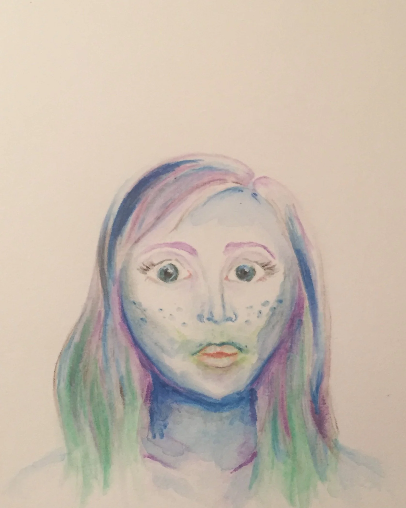 feeling blue. watercolor. 2017.