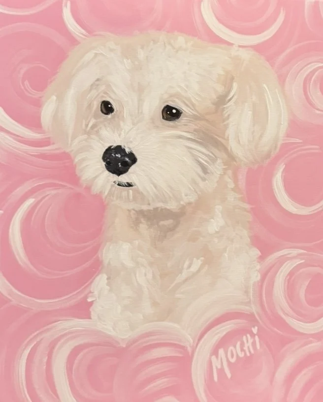 mochi. acrylic on canvas. 16x20. 2026.