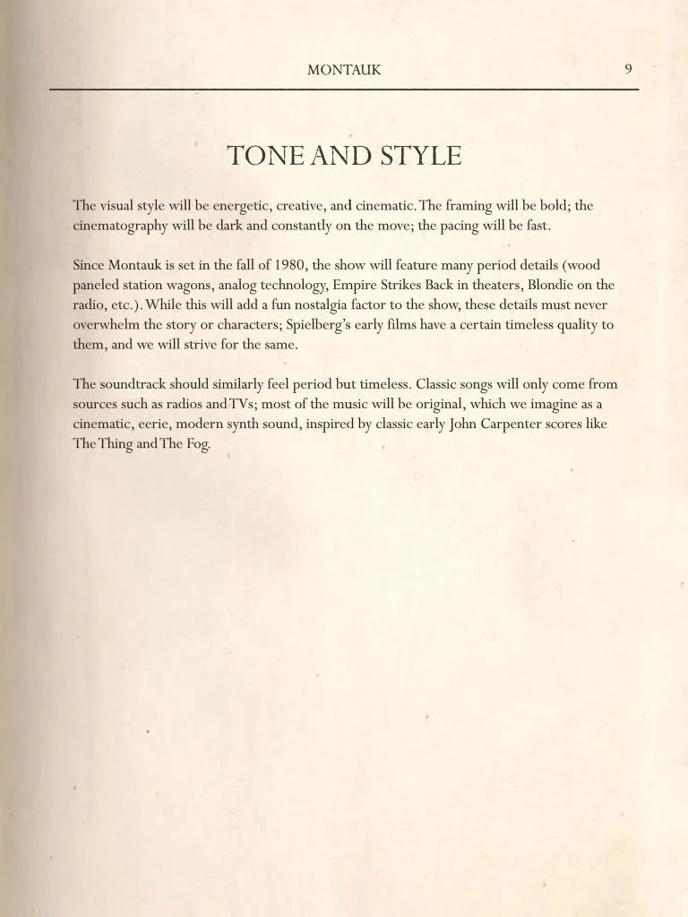 Stranger Things Series Bible Pitch Deck