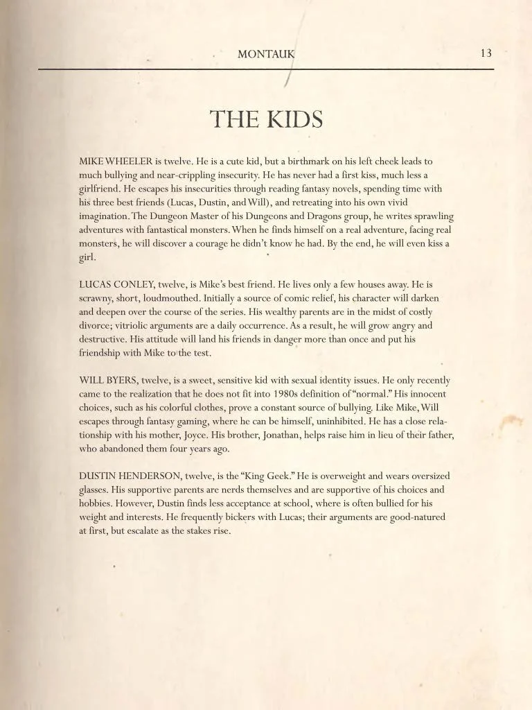 Stranger Things Series Bible Pitch Deck