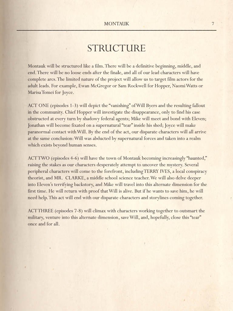 Stranger Things Series Bible Pitch Deck