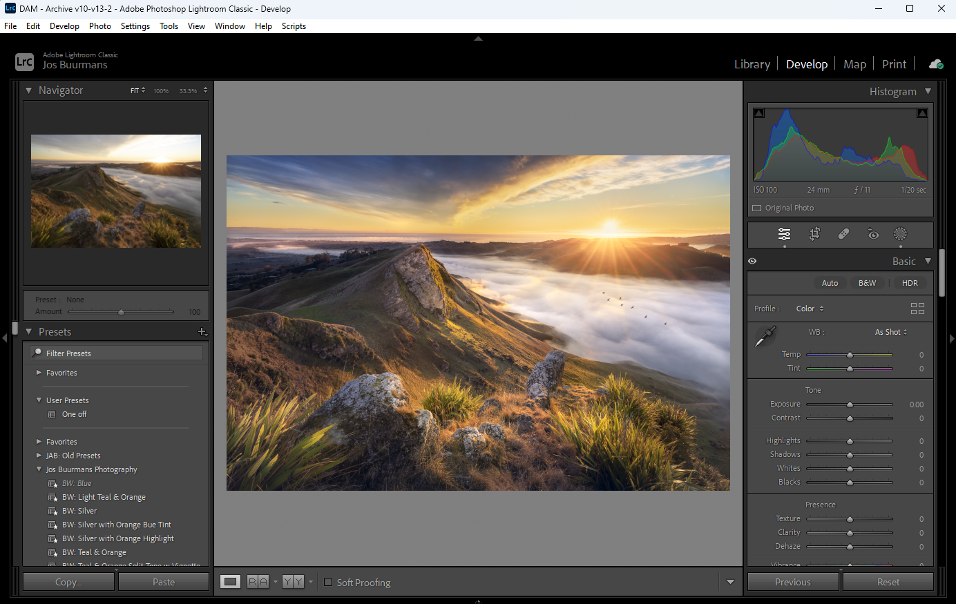 A screenshot of the Development Module in Lightroom