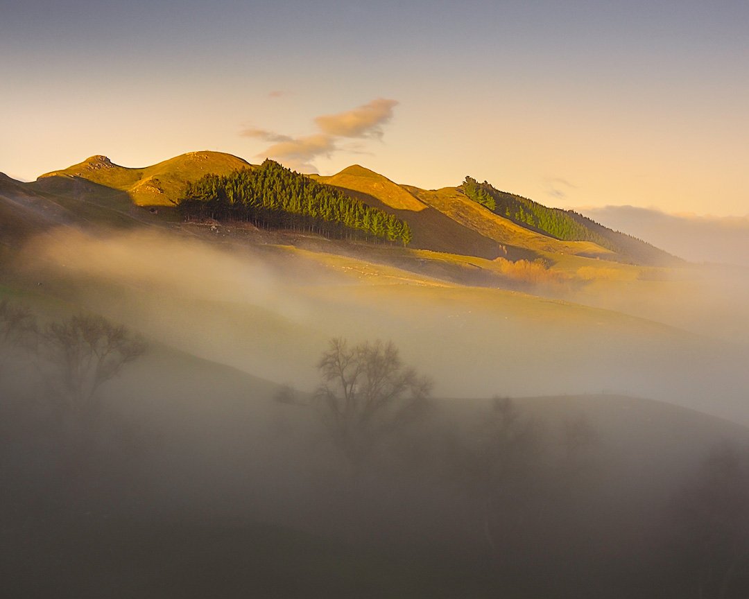 Hills above the early morning mist - Hawke's Bay, NZ.