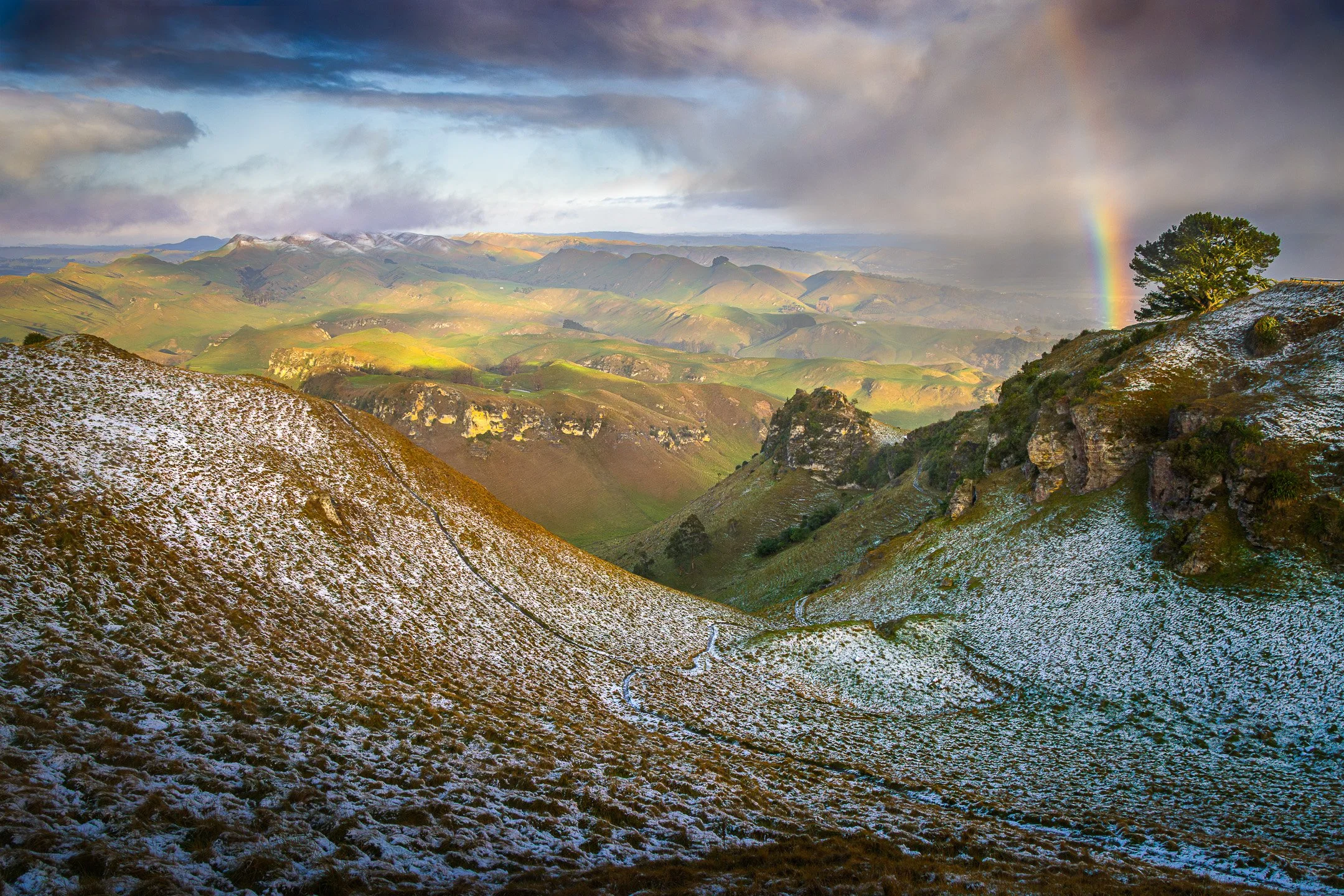Rainbow Over the Snow Line | Te Mata Peak, Hawke's Bay