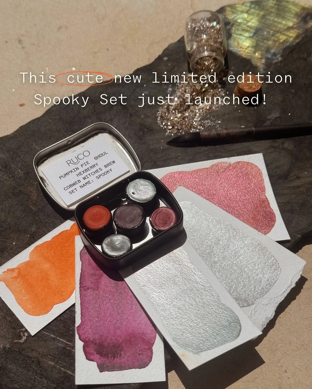 The spookiest of updates has just landed&hellip; these new colours + earth compendium, 15 single pigmented rainbow mixing sets and lots of restocked singles!! 

👻

🎃

#watercolour #paint #pigment #handmade #newcolours #palette #set #paintmaker #aus