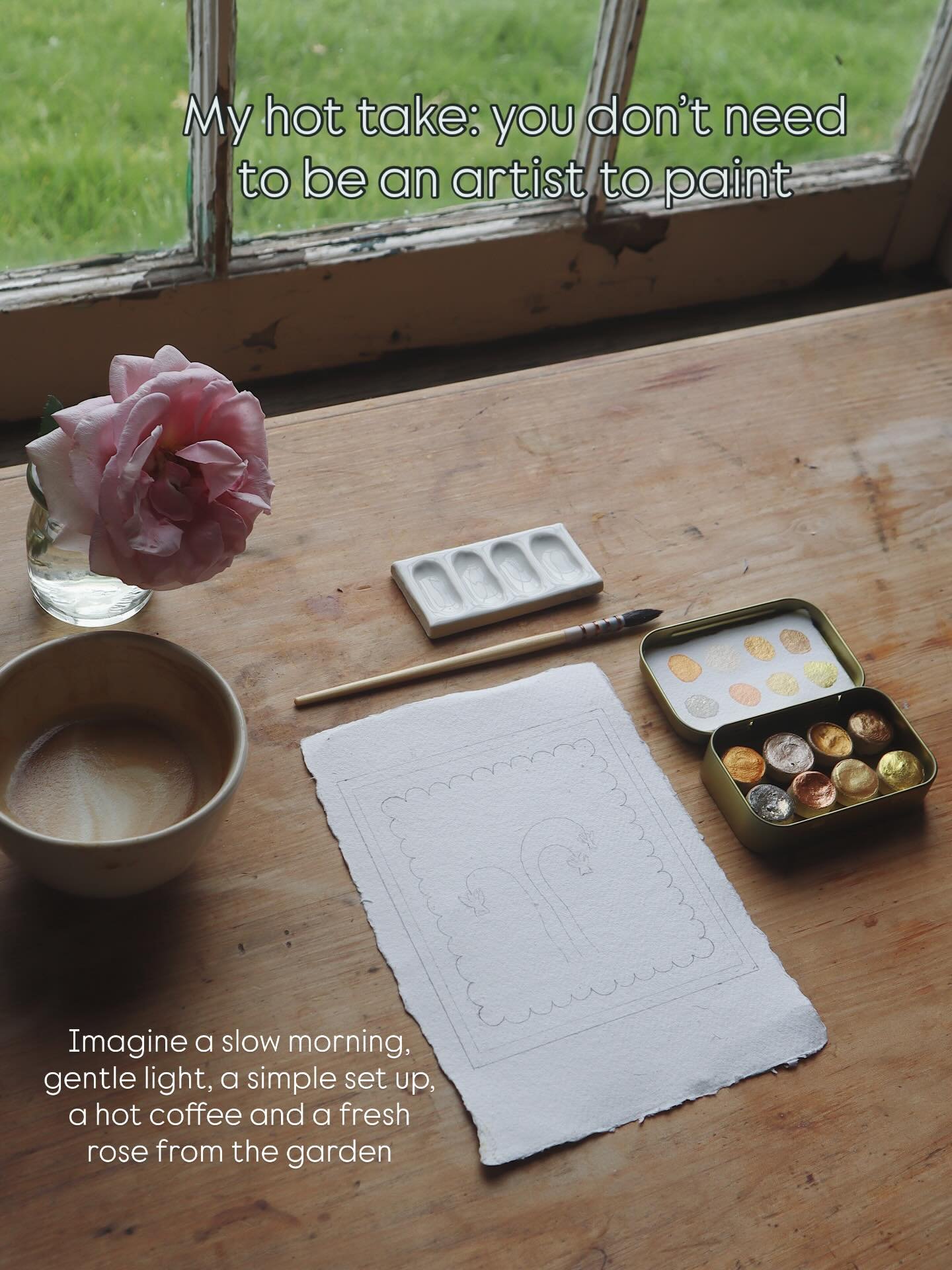 Imagine if all the times you tell yourself (and others) that you&rsquo;re not creative was spent with a brush in hand and gentleness in your heart. I&rsquo;m always harping on about this. To my friends, to you, to anyone who will listen. We are innat