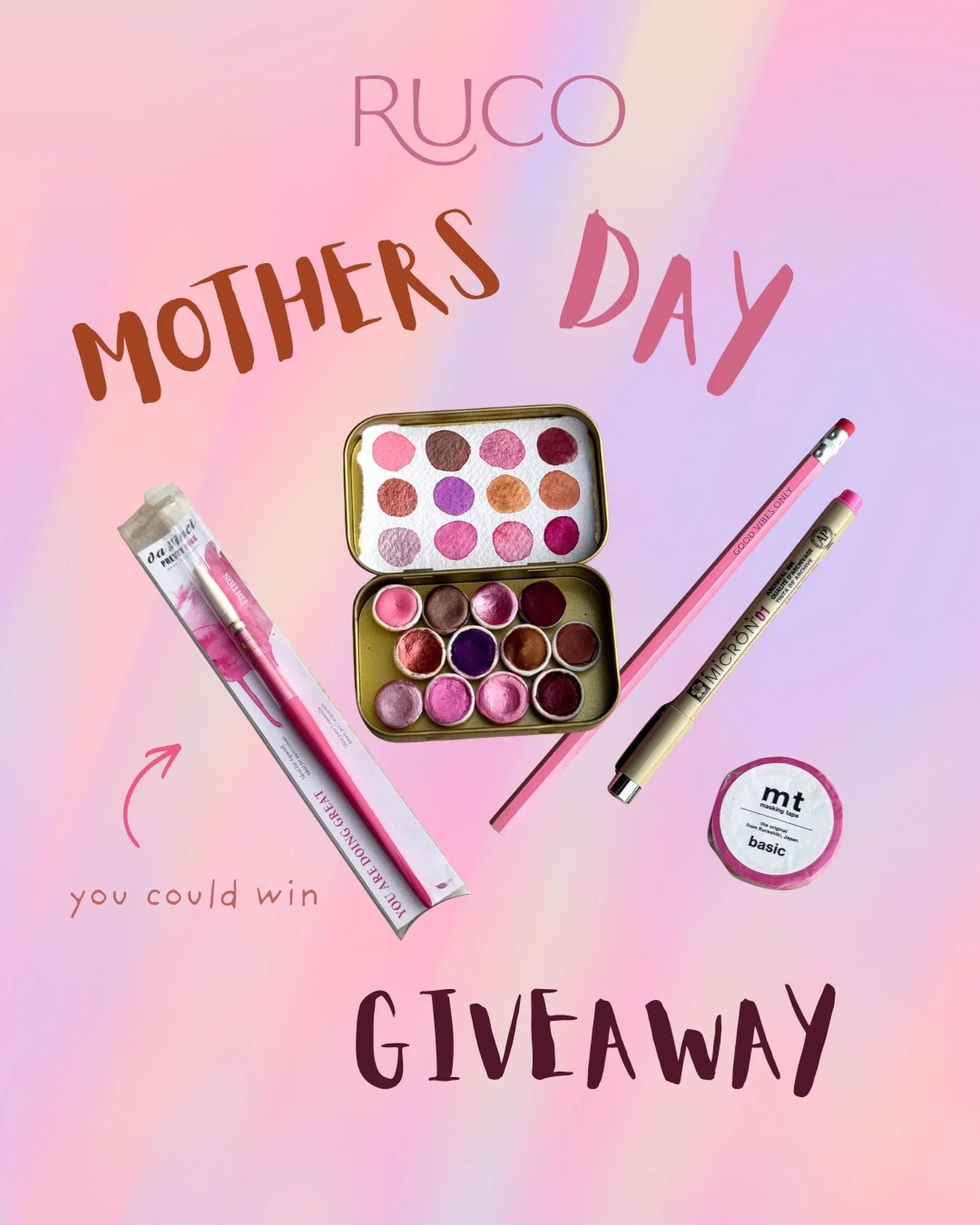 It&rsquo;s time to honour and celebrate all the wonderful mums in our lives (yourself included!) 🌸

I&rsquo;m offering one of our beautiful pretty in pink watercolour palettes and a selection of cute pink things! A pink pigma micron (doesn&rsquo;t b