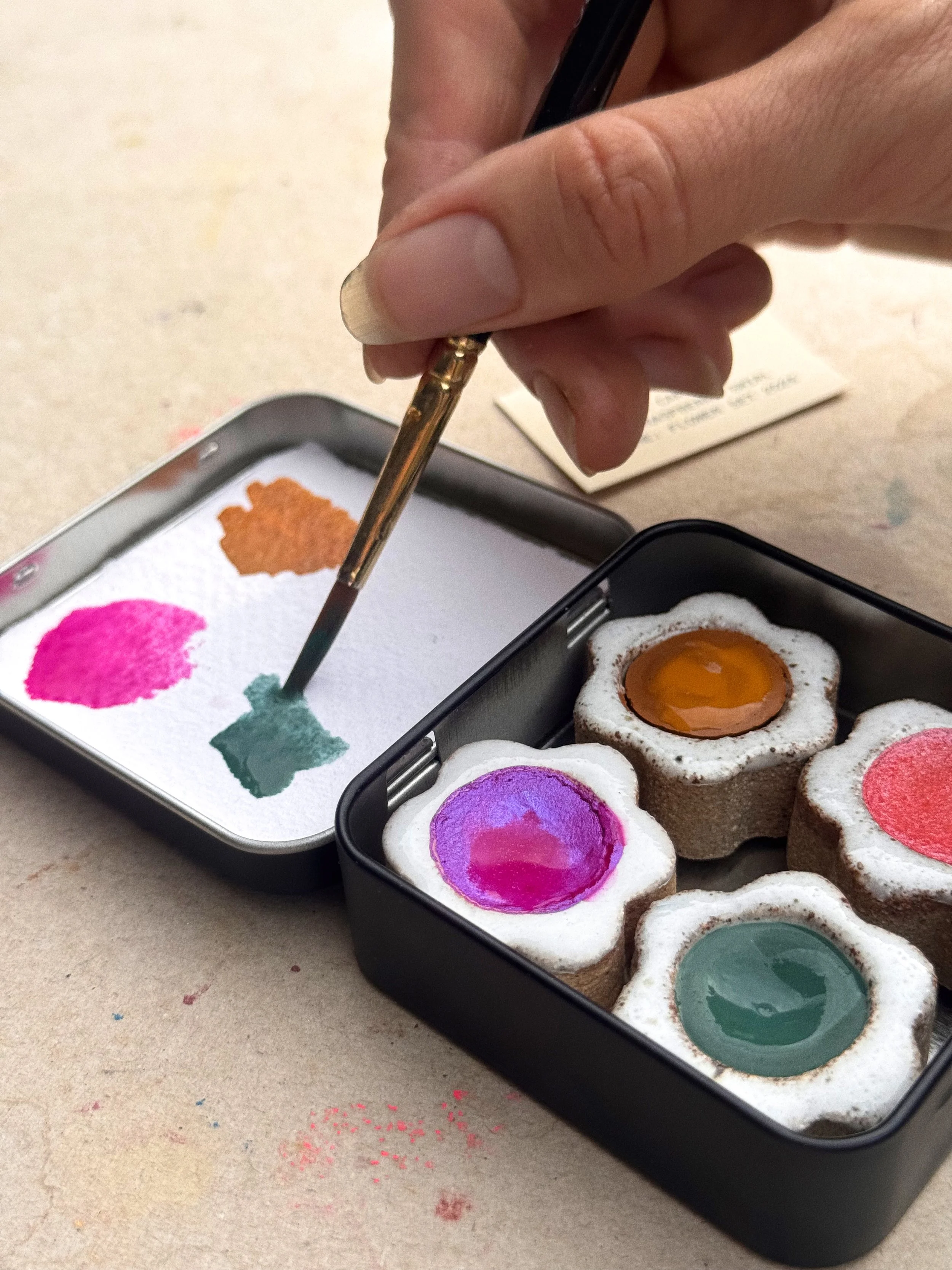 Handmade Flower Watercolour Palette