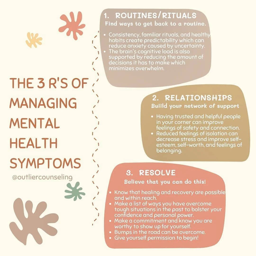 💮Mental health symptoms are manageable and treatable.
.
💮These are just a few tips to consider when embarking on a change process or as a quick reminder of what is available to you.
.
💮You may have found yourself overwhelmed by the idea of what yo