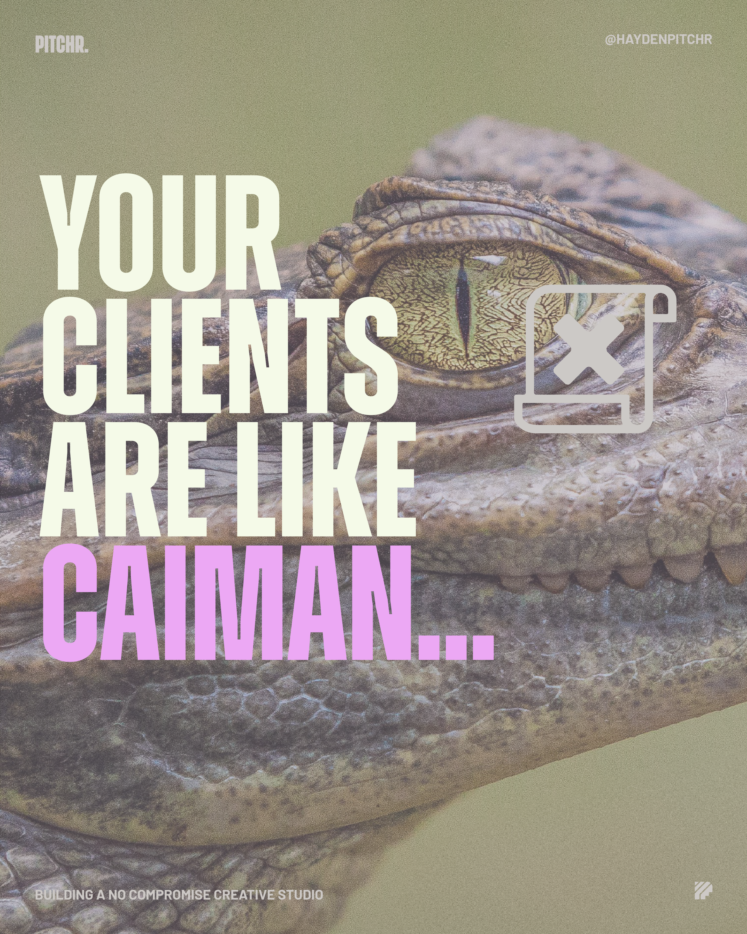 GETTING CLIENTS IS LIKE CATCHING CAIMAN