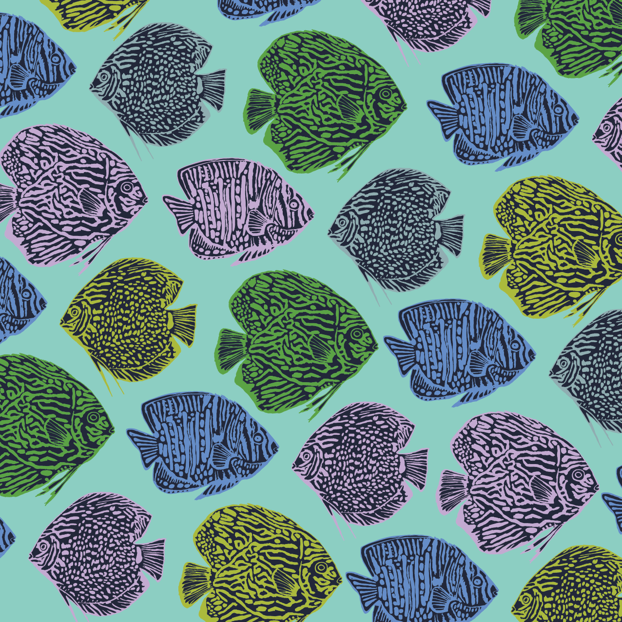 Rainbow Fish - Water Blue