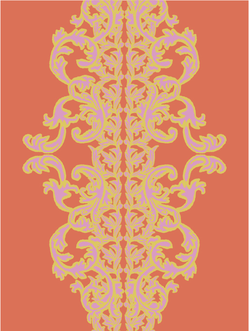 Baroque Scroll - Coral