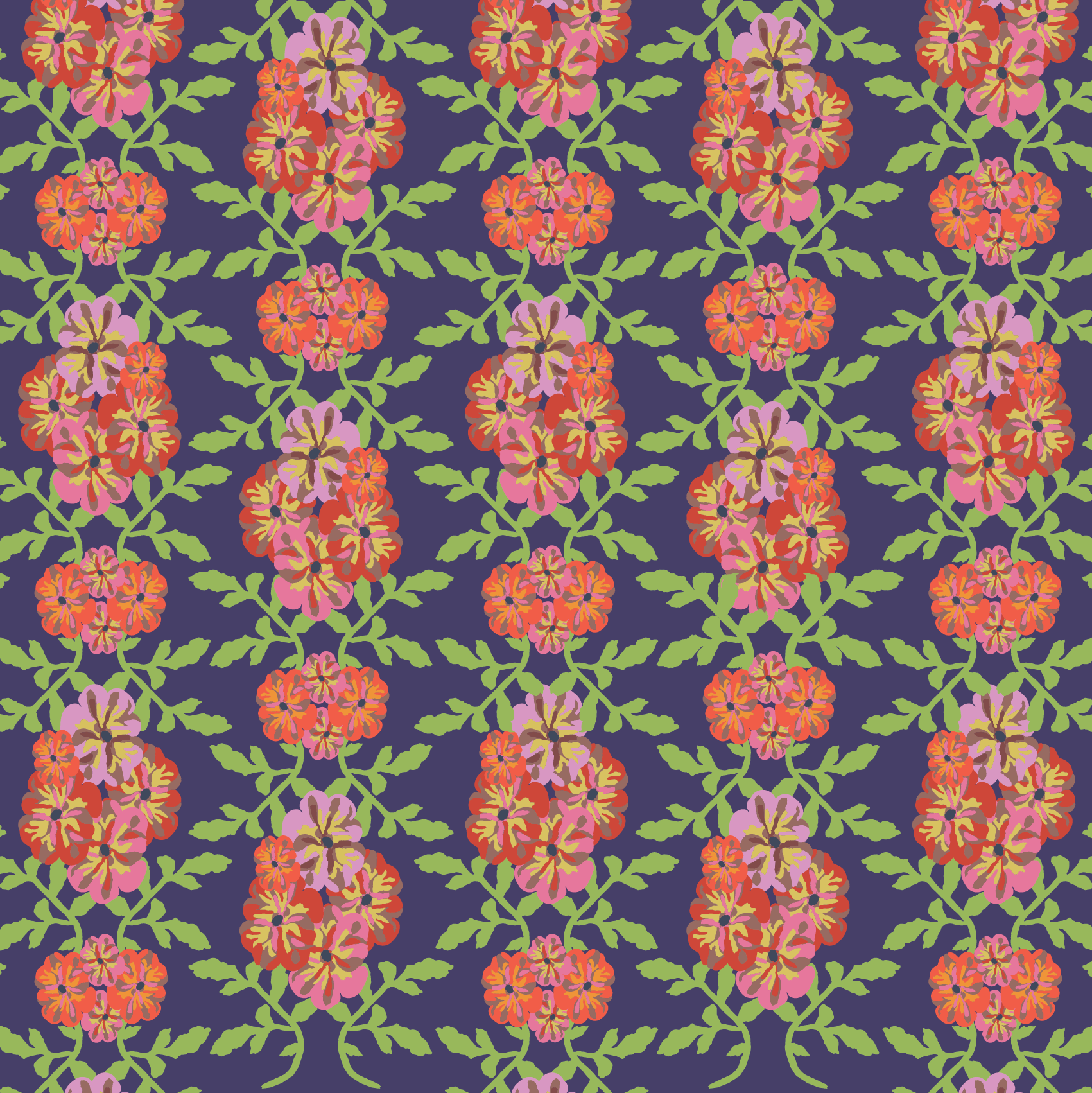 Floral Trellis - Deep Purple