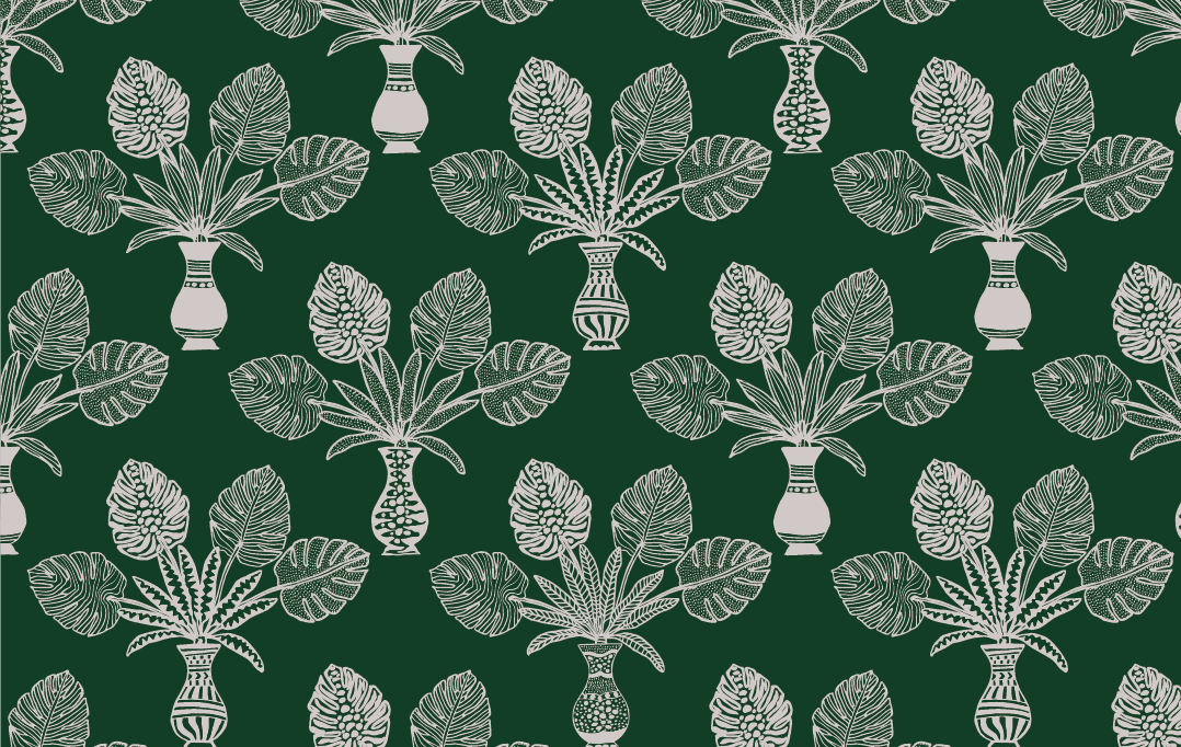 Vase of Palms Green