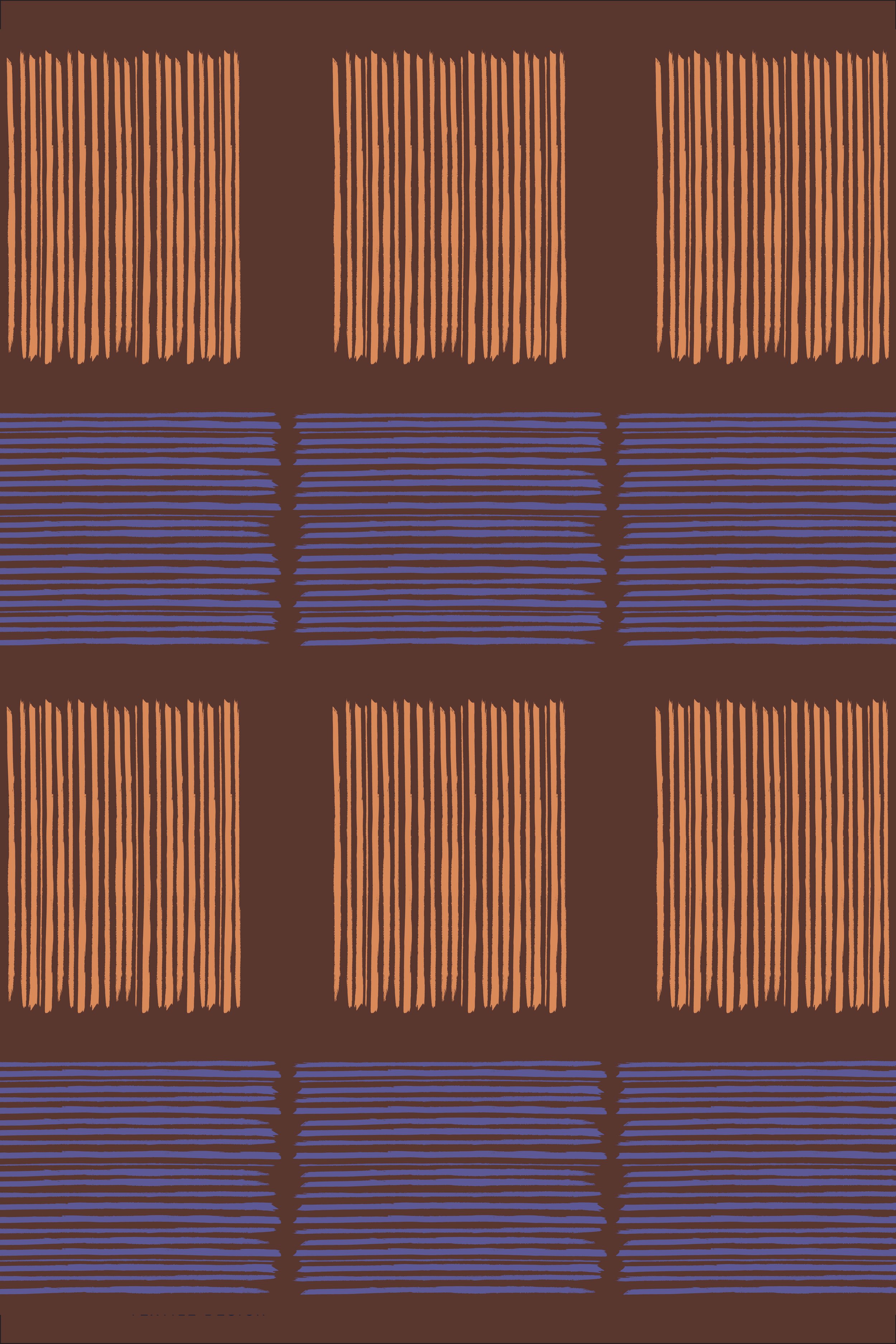 Cross Hatch Checker - Apricot Brown
