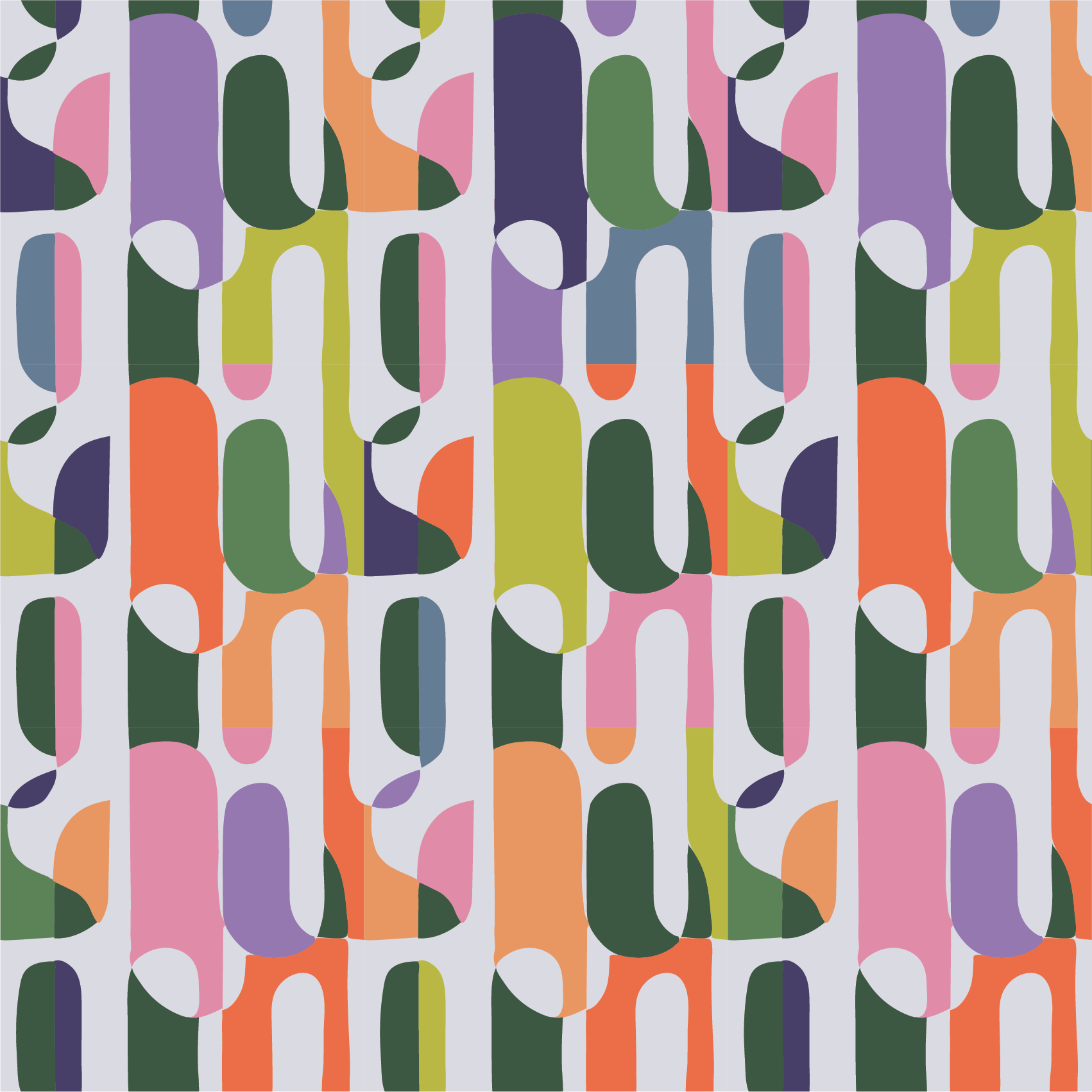 Abstract Retro Multi Colour