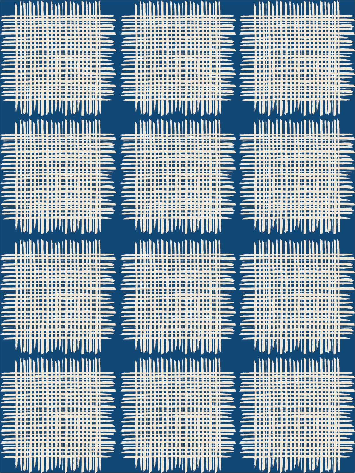 Cross Hatch Square - Blue