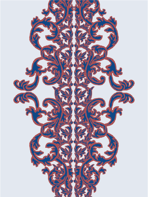 Baroque Scroll - Dusty Red