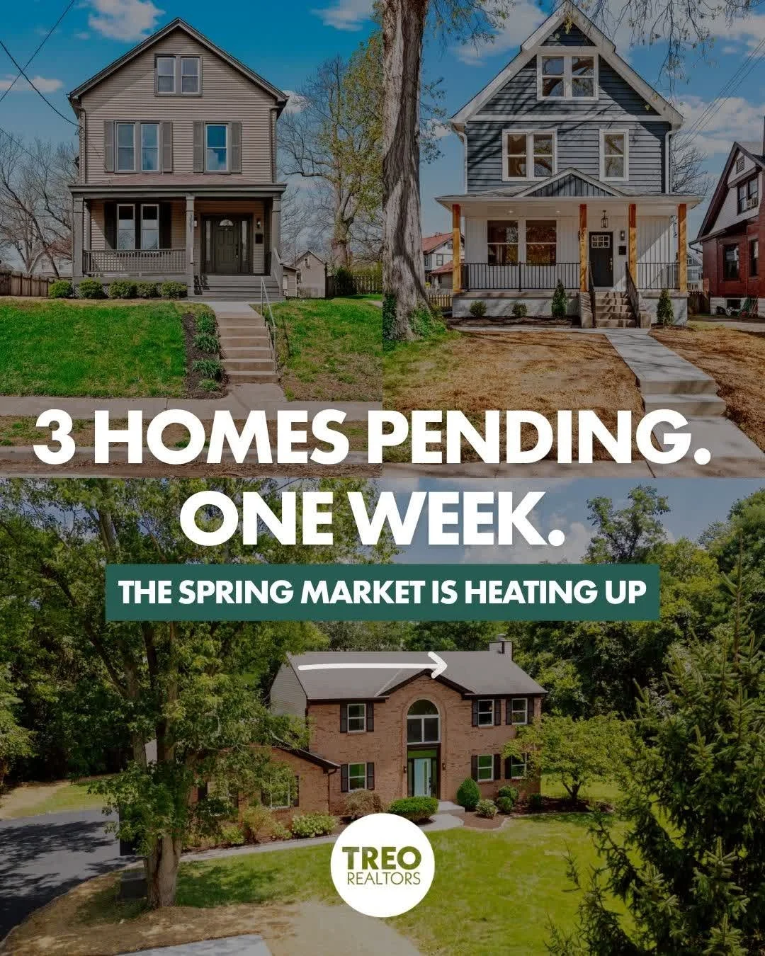 The shift is happening. 👀

3 homes pending this week, and the spring market is just getting started!

If a move has been on your mind, this is your window to get ahead of it. 🏡
Team TREO would love to help you make it happen! Start the conversation