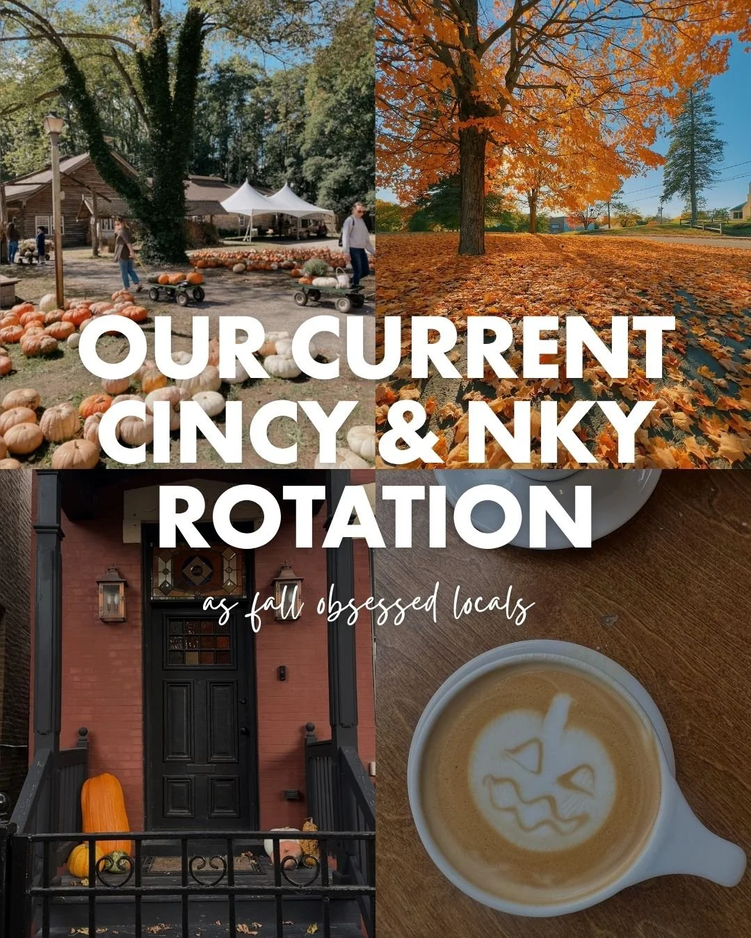 Our current fall rotation, according to the TREO team. 🍂

A few local favorites, a few weekend-worthy stops, and plenty of reasons to get out and enjoy the season around Cincy &amp; NKY.

Swipe through &amp; let us know which spots belong on our nex