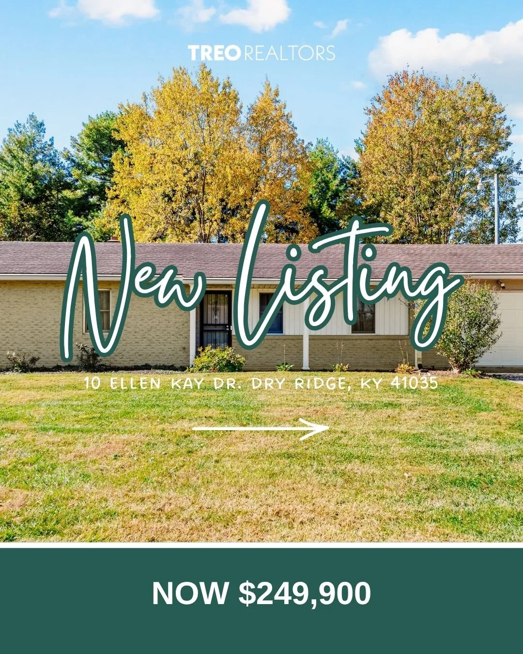 📍 10 Ellen Kay Dr, Dry Ridge, KY | $249,900 &mdash; just dropped $20K 👀

Four bedrooms. One level. Zero stairs.

But honestly? It&rsquo;s the backyard that stands out! Big, flat, mature shade trees, a huge patio, and twinkle lights strung for those