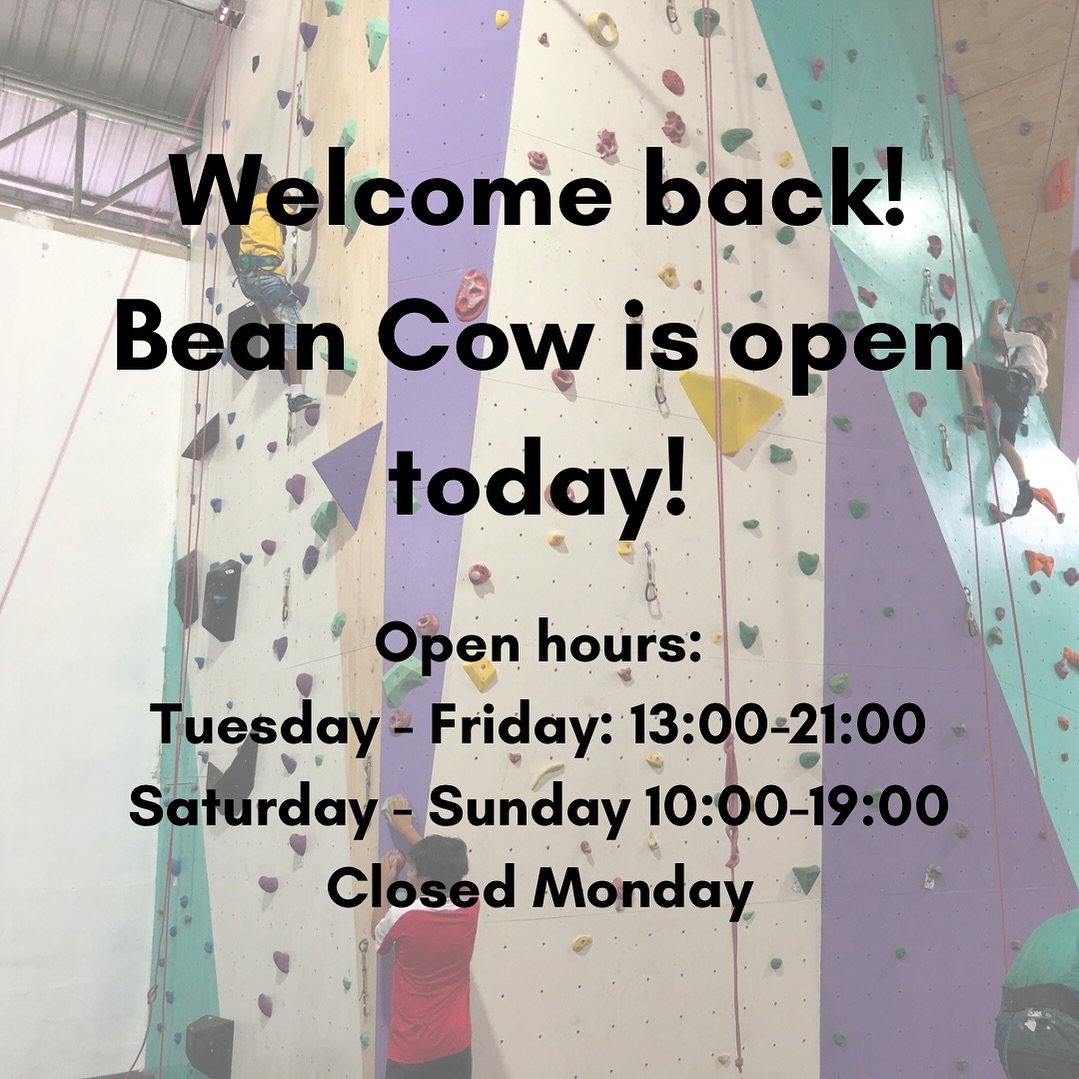 We are open today! We have new routes up for you too!Hope you had a relaxing holiday 😁

Hours:
Tuesday-Friday: 13:00-21:00
Saturday-Sunday: 10:00-19:00
Closed Monday

We still have our summer sale going on, discounts if you arrive between 13:00-16:0
