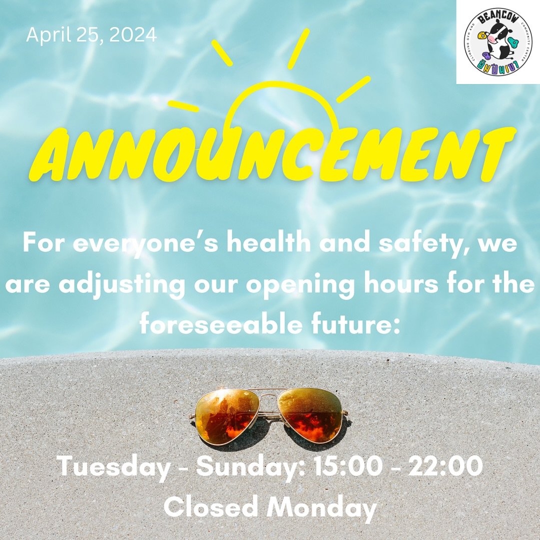 Announcement:
We will have new opening hours effective April 25 until further notice, for the health and safety of everyone due to excessive heat:

Tuesday - Sunday: 15:00 - 22:00
Closed Monday

Sorry for the inconvenience, but take advantage of our 