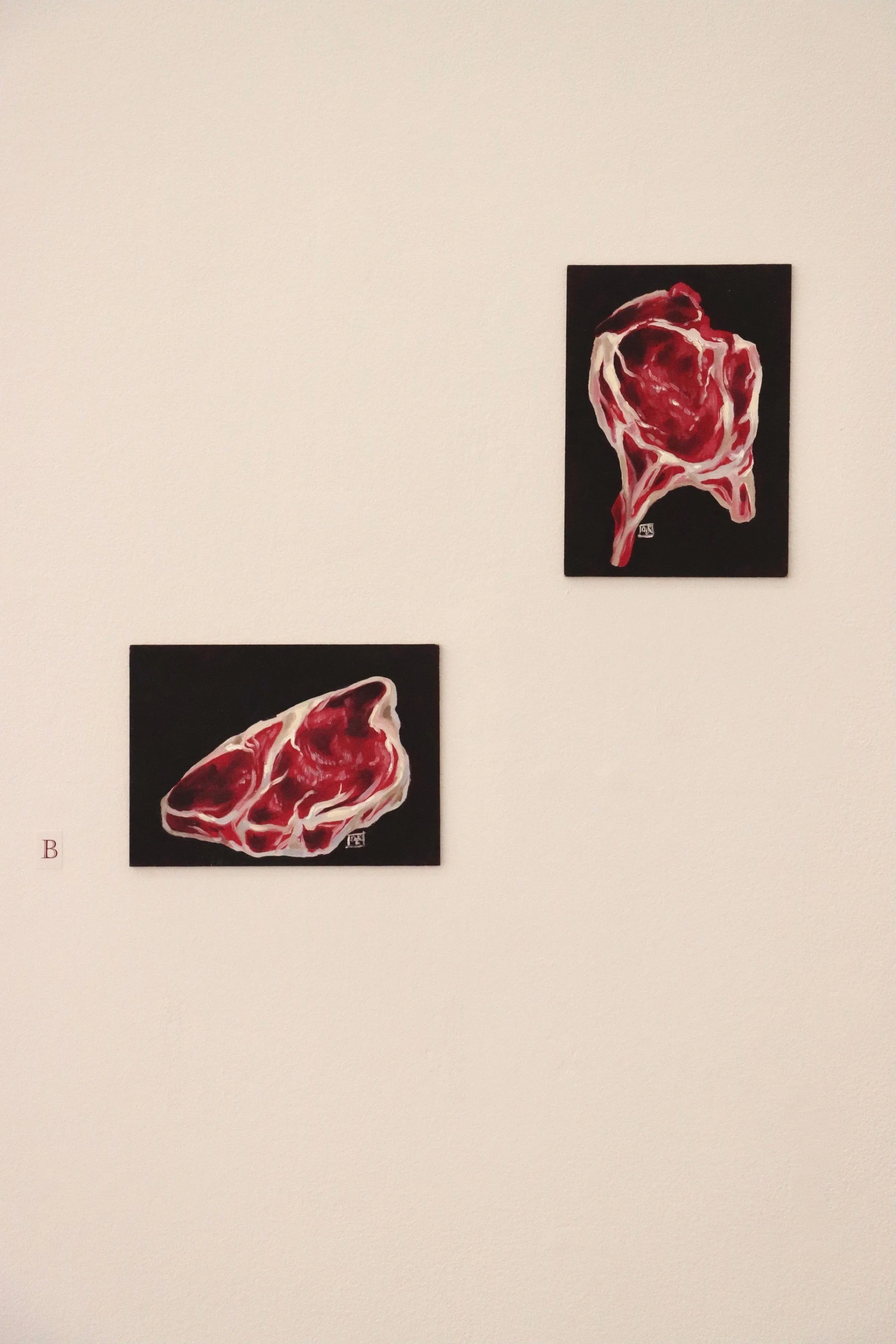 Oliver Rinne, "Cuts", oil paint on art board, 5 x 7"