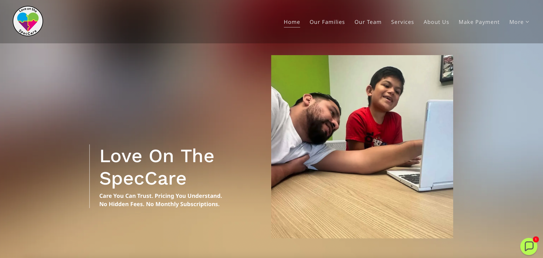 Love On the SpecCare Website Branding - Small Family Owned Company