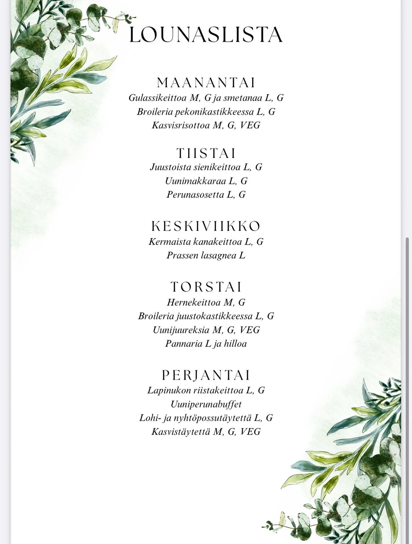 Lounaslista viikolle 12. Tervetuloa sy&ouml;m&auml;&auml;n! 🍽️🥗🥘

#lounasravintola #lounaspaikka #lounasrauma #wanharauma #kahvila #kahvilarauma @rakastunutraumaan