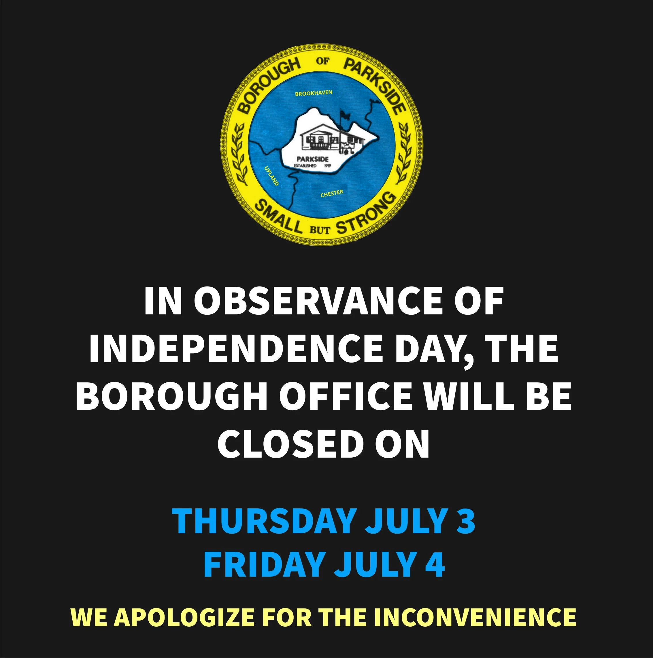 Borough Office Closed
