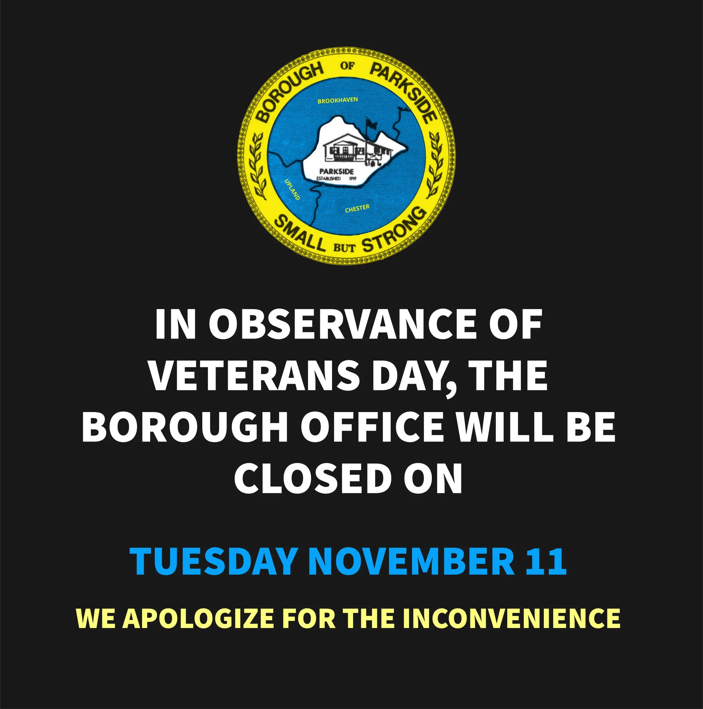 Borough Office Closed
