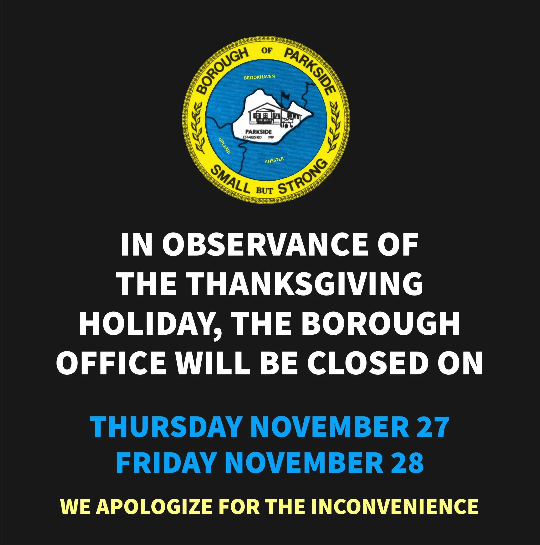 Borough Office Closed