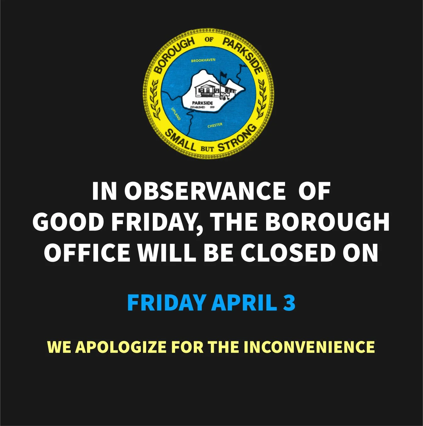 Borough Office Closed