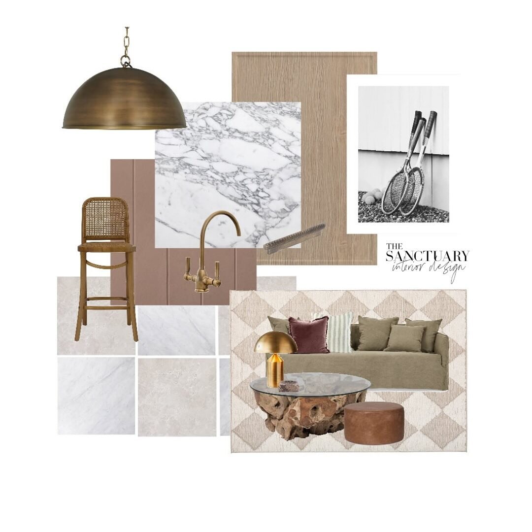 Todays concept board has that &ldquo;Country Club&rdquo; vibe featuring a muted colour palette that still has bundles of personality ✨

My top three design choices to include if you love this aesthetic;
👉🏻 Luxe natural stone, with lots of veins (li