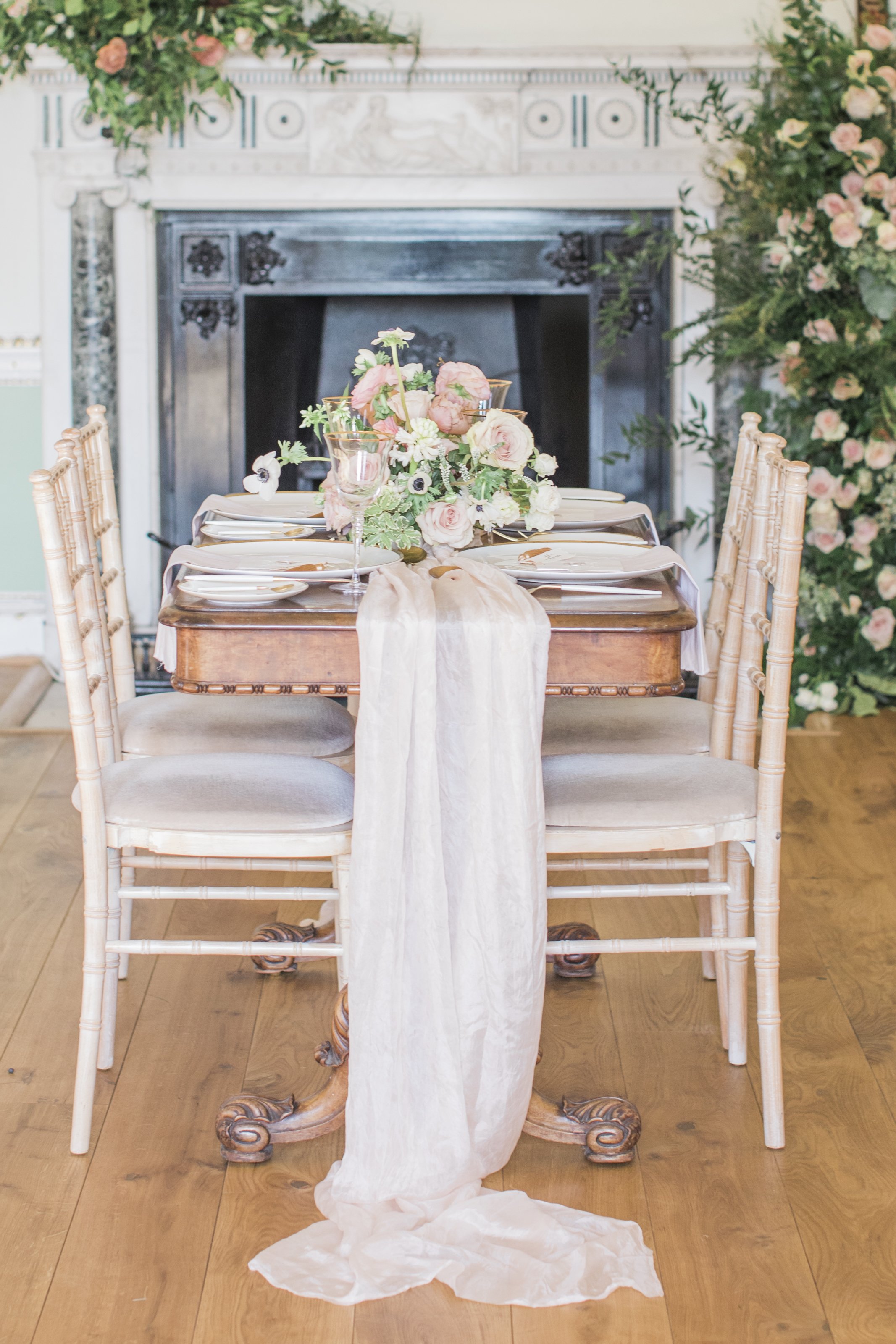  Wedding table-scape at Bradbourne House wedding photography 
