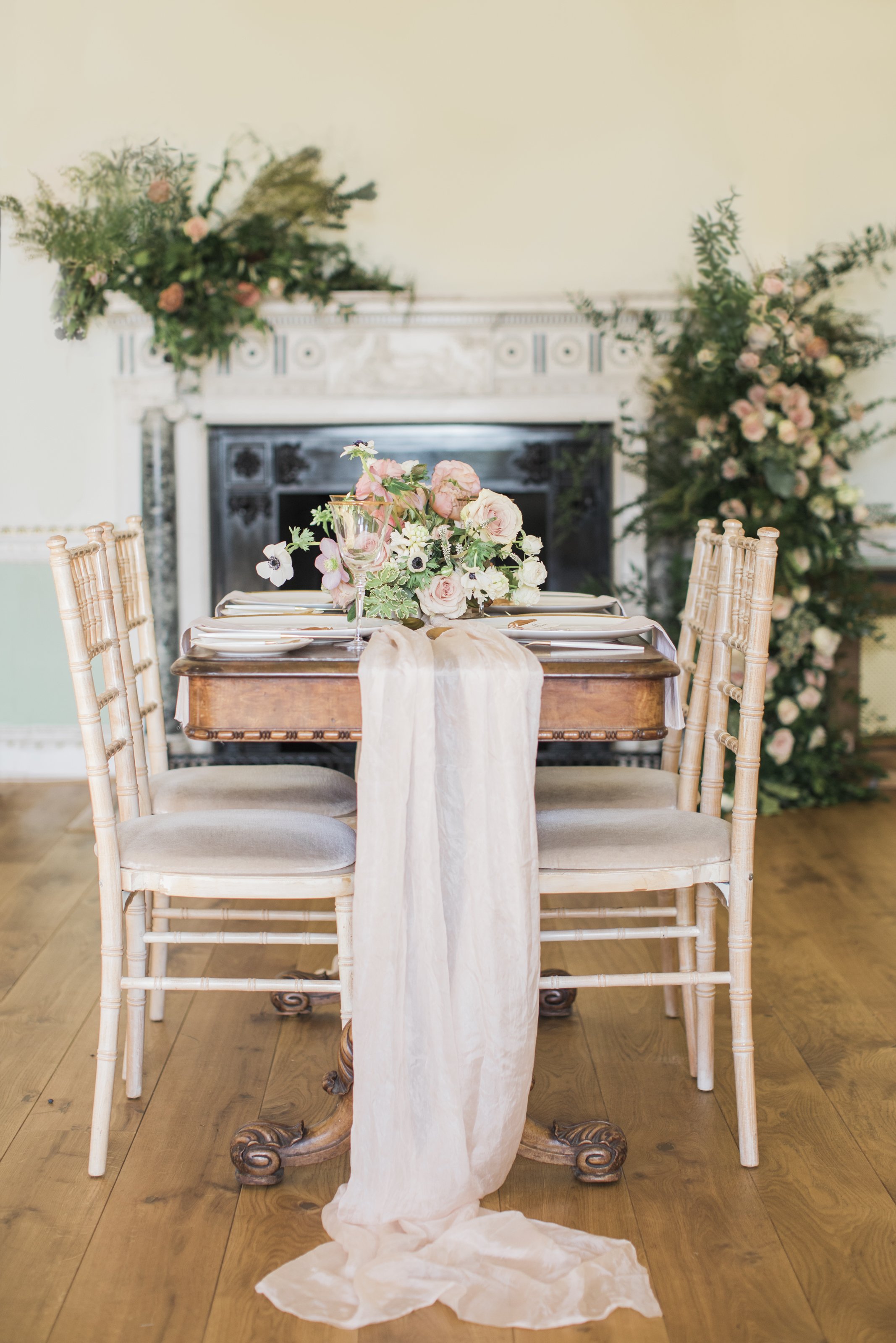  Wedding table-scape at Bradbourne House wedding photography 