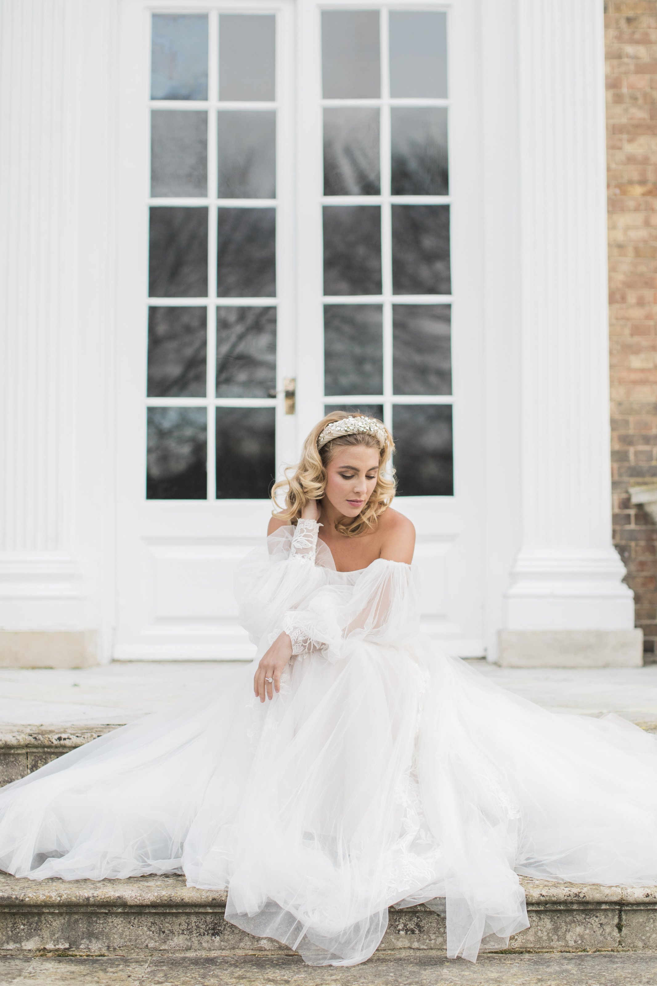  Bride outside Bradbourne House wedding photography 