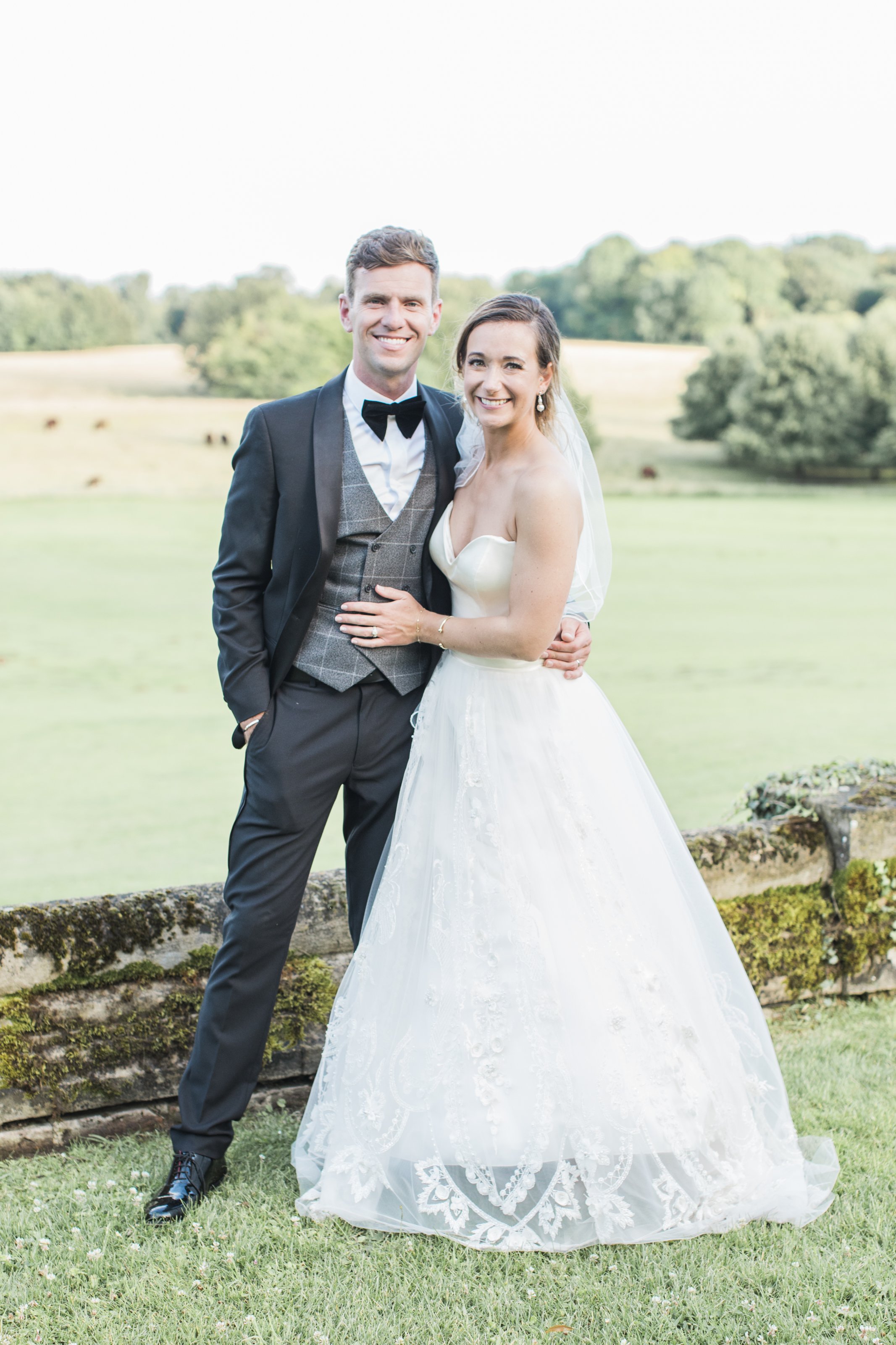 Bride and Groom outside at Goodnestone House