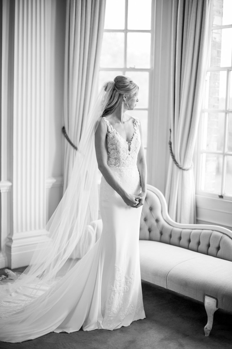 Bride in bridal suite at Hedsor House