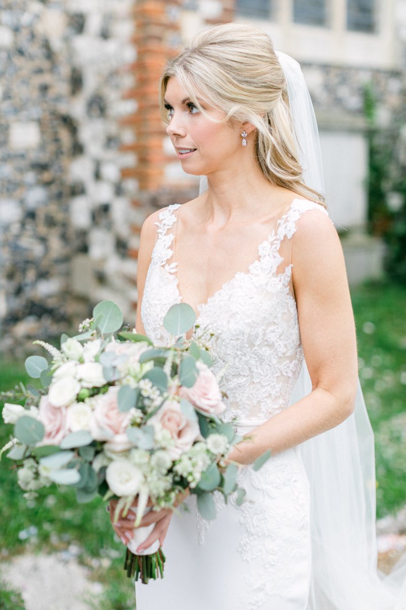 Bride outside of St Nicholas church