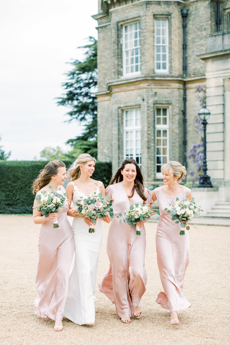 Bridesmaids outside Hedsor House